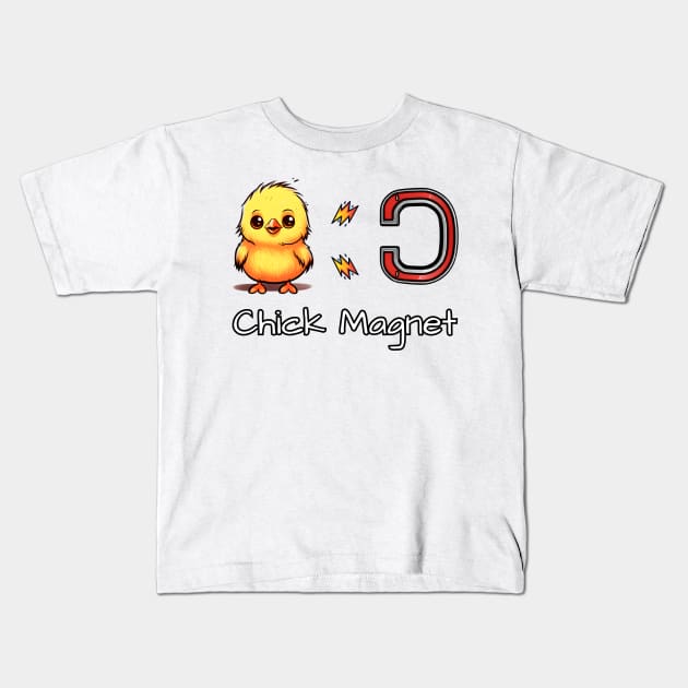 Chick Magnet Kids T-Shirt by The Charming Corner